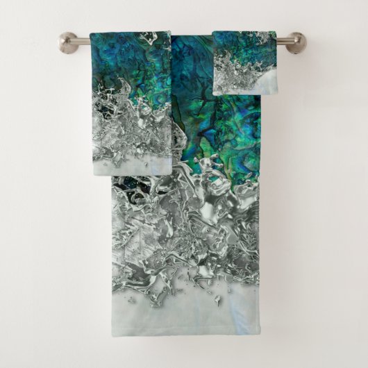 アワビ貝真珠と銀2 バスタオルセット (インサイチュ)