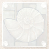 アワビ貝 ガラスコースター (裏面)