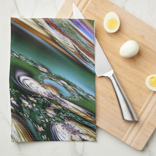 アワビ貝 キッチンタオル (四つ折り)