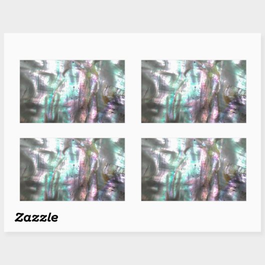 アワビ貝 長方形シール (シート)