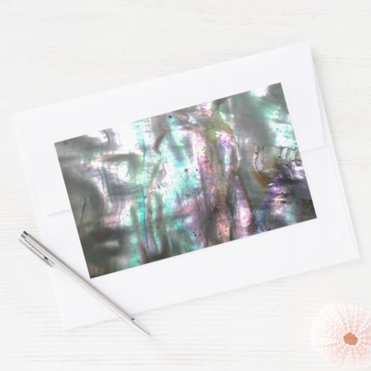 アワビ貝 長方形シール (封筒)