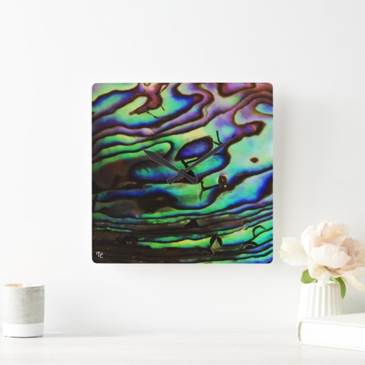 アワビ スクエア壁時計 (ホーム)