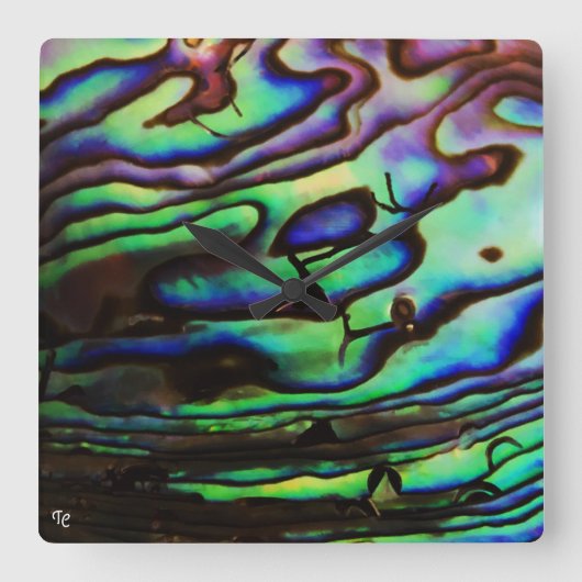 アワビ スクエア壁時計 (正面)