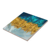 アワビ、パール、金ゴールドテクスチャー混合媒体abstra タイル (側面)