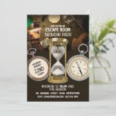 アワーガラスデザイン、エスケープルーム、バースデーパーティー 招待状 (スタンド正面)