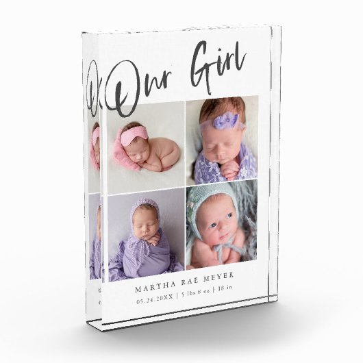 アワーガールモダンベビー フォトブロック (左)