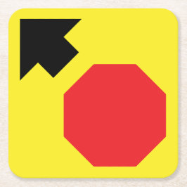 アワーストップドダイヤモンド形状紙コースター スクエアペーパーコースター