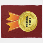 アワードリボン金ゴールドI +あなたのバックグラー。&文字 フリースブランケット (正面(横))