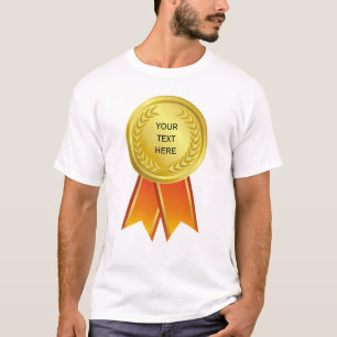 アワードリボン金ゴールドI +あなたのバックグラー。&文字 Tシャツ