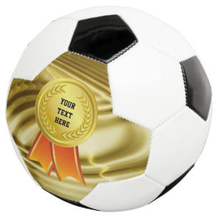 アワードリボン金ゴールドI +バックグラー&文字 サッカーボール
