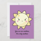 アワーリトルサンシャインガールパープルバースデー招待状 招待状 (裏面)