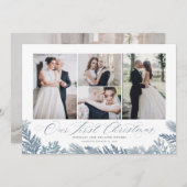 アワー初めてのクリスマスたった今結婚しましたホリデーフォト シーズンカード (正面/裏面)