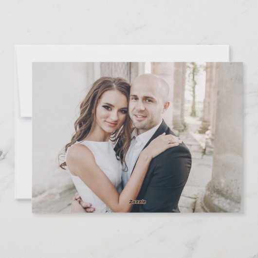 アワー初めてのクリスマスたった今結婚しましたホリデーフォト シーズンカード (裏面)