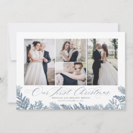 アワー初めてのクリスマスたった今結婚しましたホリデーフォト シーズンカード