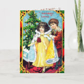 アワー初めてのクリスマスズヴィンテージカップルホリデーカード シーズンカード (正面)