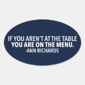 アンやる気を起こさせるリチャーズによる政治引用文 楕円形シール (正面)