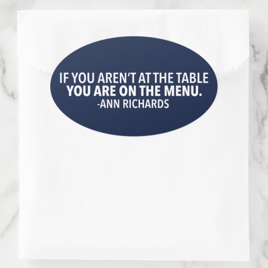 アンやる気を起こさせるリチャーズによる政治引用文 楕円形シール (バッグ)