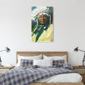 アンアラパホインディアンチーフポートレイト キャンバスプリント (インサイチュ (寝室))