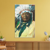 アンアラパホインディアンチーフポートレイト キャンバスプリント (インサイチュ (リビング))