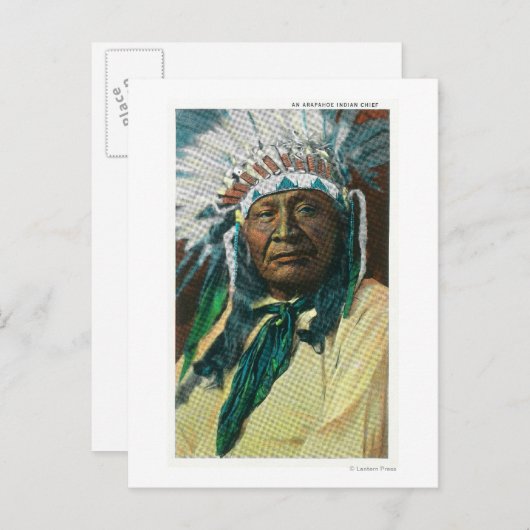 アンアラパホインディアンチーフポートレイト ポストカード (正面/裏面)