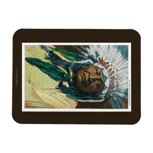 アンアラパホインディアンチーフポートレイト マグネット (横)