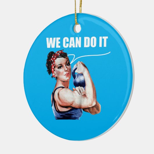 アンアーバーコロージートレーニングエクササイズリフティングウィメンズ セラミックオーナメント (左)