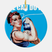 アンアーバーコロージートレーニングエクササイズリフティングウィメンズ セラミックオーナメント (裏面)