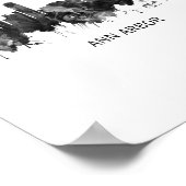 アンアーバーミシガンスカイラインBW ポスター (角)