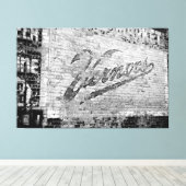 アンアーバーミシガンバーナーズオールドブリックウォール キャンバスプリント (インサイチュ (ウッドフロア))