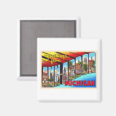 アンアーバーミシガンヴィンテージ大レターはがき マグネット (正面/裏面)