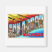 アンアーバーミシガンヴィンテージ大レターはがき マグネット (正面)