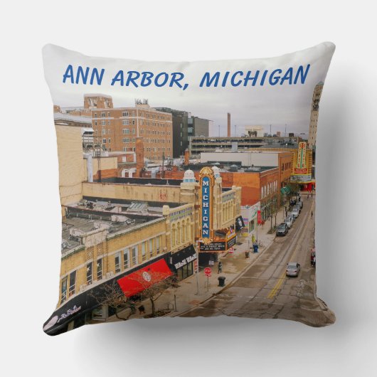 アンアーバーミシガン装飾用クッション クッション (裏面)