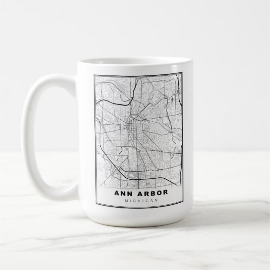 アンアーバー地図 コーヒーマグカップ (左)