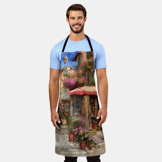 アンイタリアン通りシーンEphemeraデザインシリーズ18 エプロン (着用した状態)