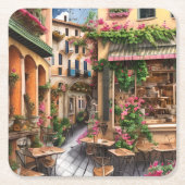 アンイタリアン通りシーンEphemeraデザインシリーズ23 スクエアペーパーコースター (正面)