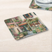 アンイタリアン通りシーンEphemeraデザインシリーズ24 スクエアペーパーコースター (アングル)