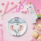 アンウッドホワイトエレファント誕生日第1誕生日 ペーパープレート (パーティー)