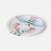 アンウッドホワイトエレファント誕生日第1誕生日 ペーパープレート (アングル)