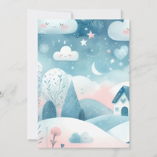 アンウッドホワイトエレファント誕生日第1誕生日 招待状 (裏面)