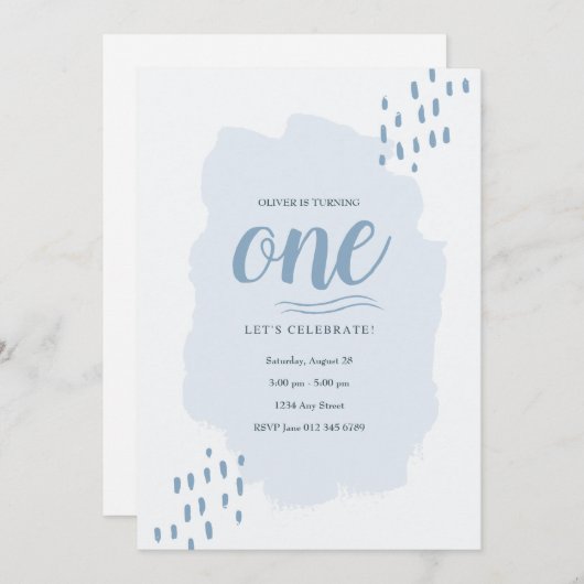 アンエレガントドシンプルアニーエイジ子供の誕生日パーティー セーブザデート (正面/裏面)