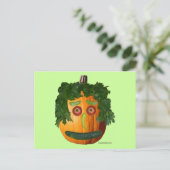 アンカットカボチャ顔はがき ポストカード (スタンド正面)