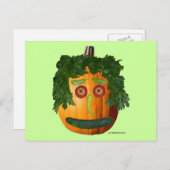 アンカットカボチャ顔はがき ポストカード (正面/裏面)