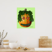 アンカットカボチャ顔ポスター ポスター (キッチン)
