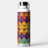 アンカラスタイルブライトカラフルパターン ウォーターボトル (背面)