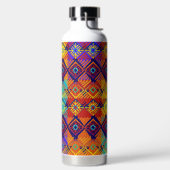 アンカラスタイルブライトカラフルパターン ウォーターボトル (左面)