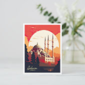 アンカラターキーアートヴィンテージトラベルイラストレーション ポストカード (スタンド正面)