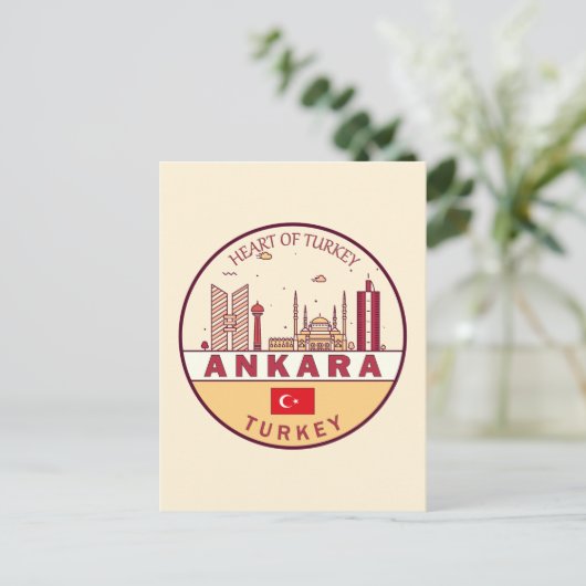 アンカラターキーシティスカイラインエンブレム ポストカード (スタンド正面)