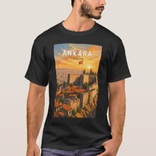 アンカラ トルコ イラスト 旅行 アート ヴィンテージ Tシャツ