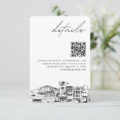 アンカレジ結婚のモダン詳細QRコード エンクロージャーカード (スタンド正面)