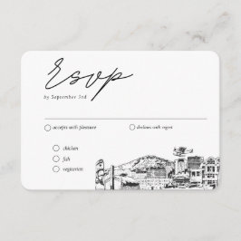 アンカレジ結婚のRSVP伝統的 Mealオプション エンクロージャーカード